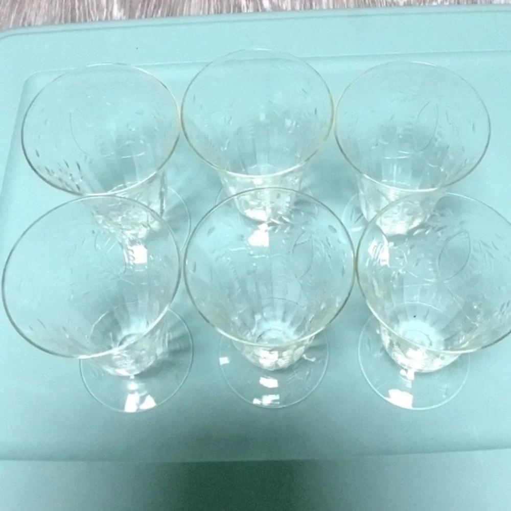 Rock Sharpe set of 6 crystal parfait or iced tea glass, from the 1930s or 1940s.